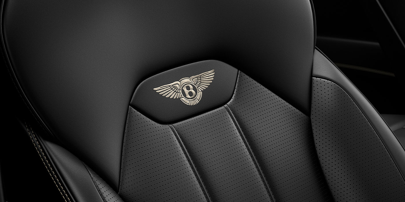 Bentley Kaohsiung Bentley Bentayga SUV seat detail in Beluga black hide